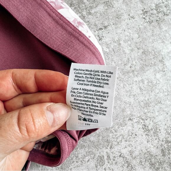 Athletic Works Purple and White Floral Racerback Sports Bra Size Small - Picture 6 of 6